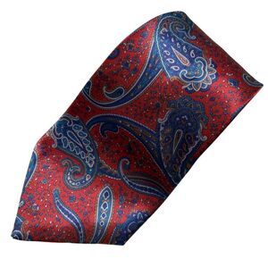 Starcy Ltd. Tie Men's Necktie Paisley Polyester Maroon Blue 80's